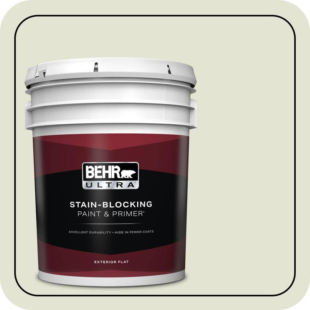 BEHR ULTRA 5 gal. #S360-1 Yoga Daze Flat Exterior Paint & Primer