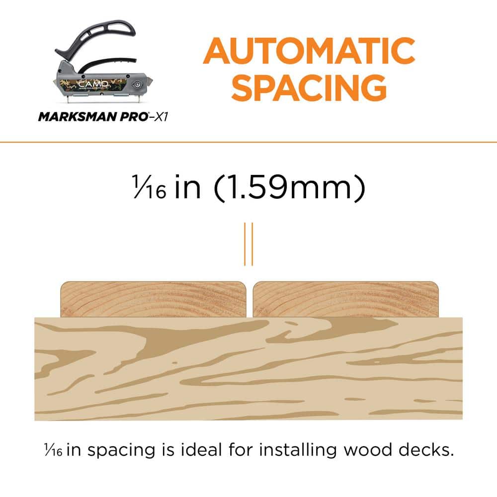 CAMO Marksman Pro-X1 - Hidden Deck Fastener Installation Tool - 1/16 in. Spacing for Pressure Treated Deck Boards (3)
