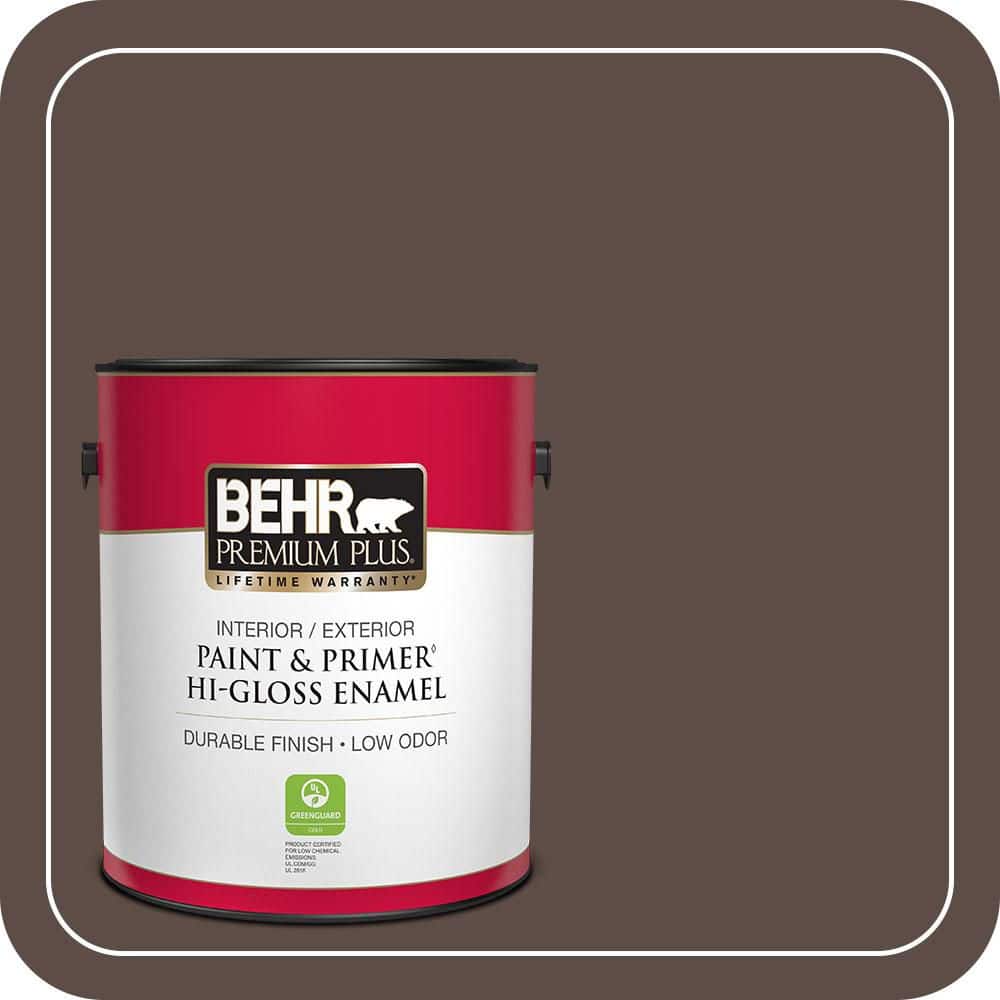 BEHR PREMIUM PLUS 1 gal. #MQ2-35 Cabin in the Woods Hi-Gloss Enamel Interior/Exterior Paint & Primer