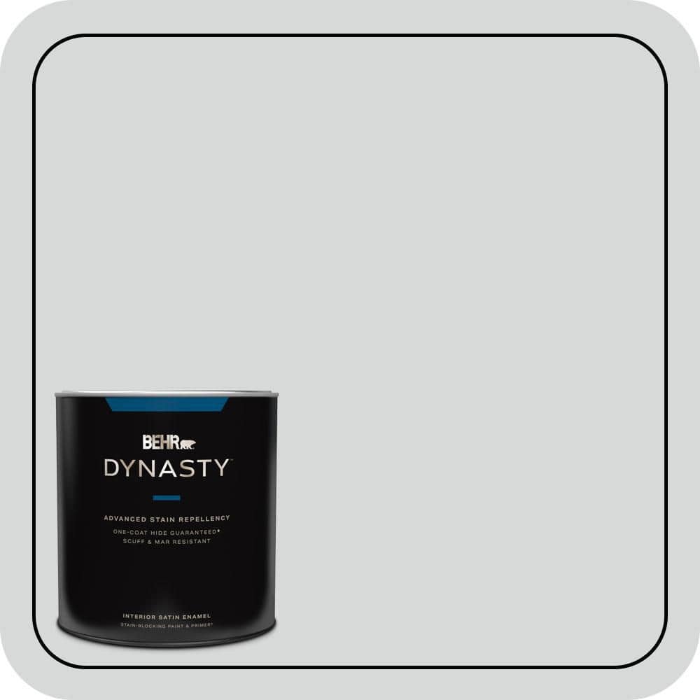 BEHR DYNASTY 1 qt. #MQ3-25 Gray Shimmer One-Coat Hide Satin Enamel Interior Stain-Blocking Paint and Primer