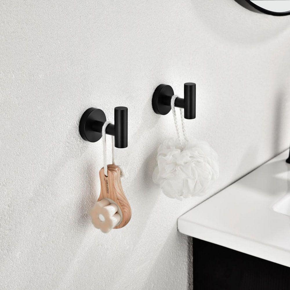 JimsMaison Towel Robe Hook in Matte Black 6-Pack (3)