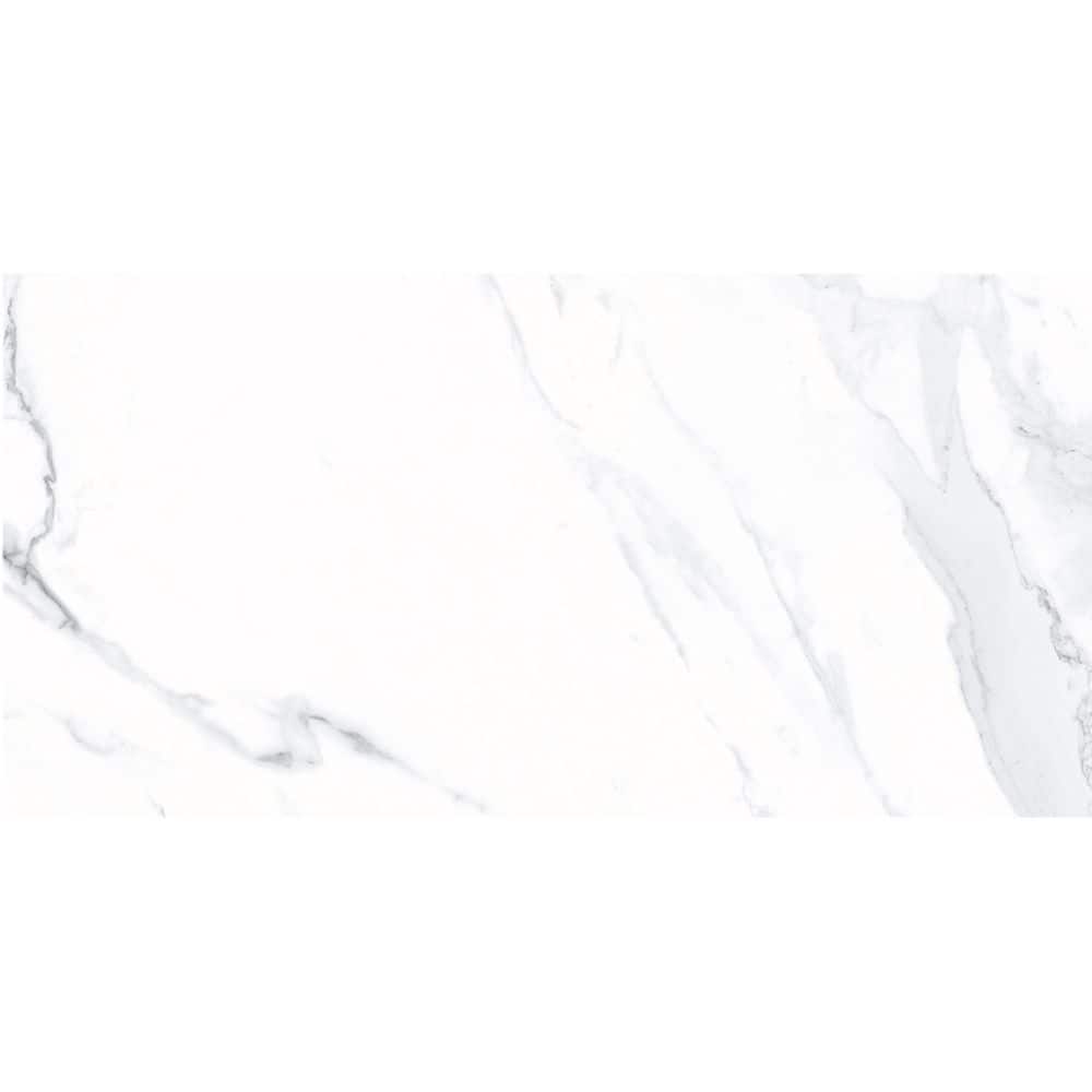 Home Decorators Collection Carrara 12 in. x 24 in. Polished White Porcelain Marble Look Floor and Wall Tile (2 sq. ft./Each) (4)