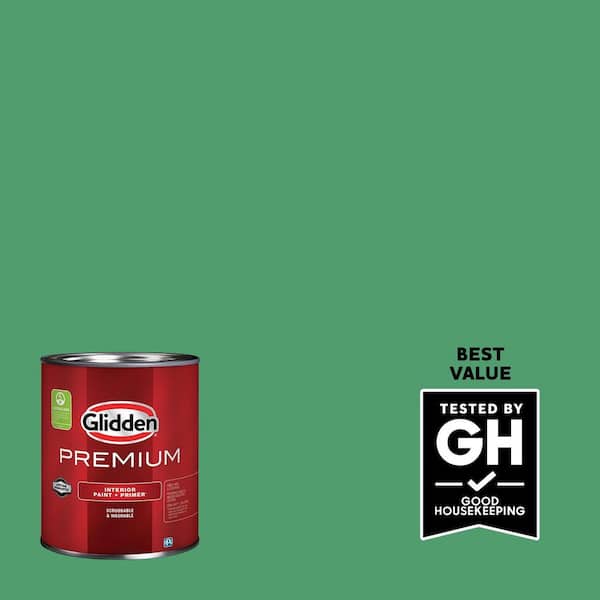 Glidden Premium 1 qt. PPG1226-6 Basil Pesto Flat Interior Latex Paint (2)
