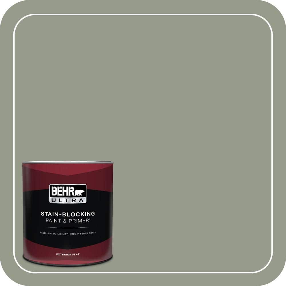 BEHR ULTRA 1 qt. #PMD-56 Laurel Leaf Flat Exterior Paint & Primer