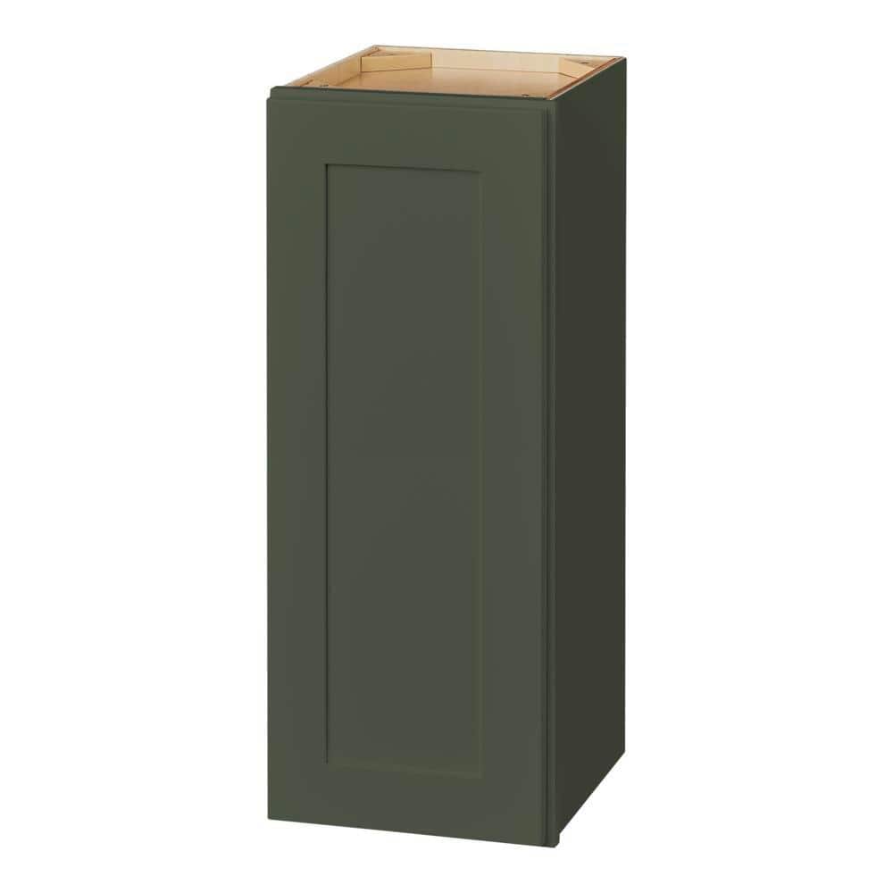 Hampton Bay Avondale 12 in. W x 12 in. D x 30 in. H Ready to Assemble Plywood Shaker Wall Kitchen Cabinet in Fern Green