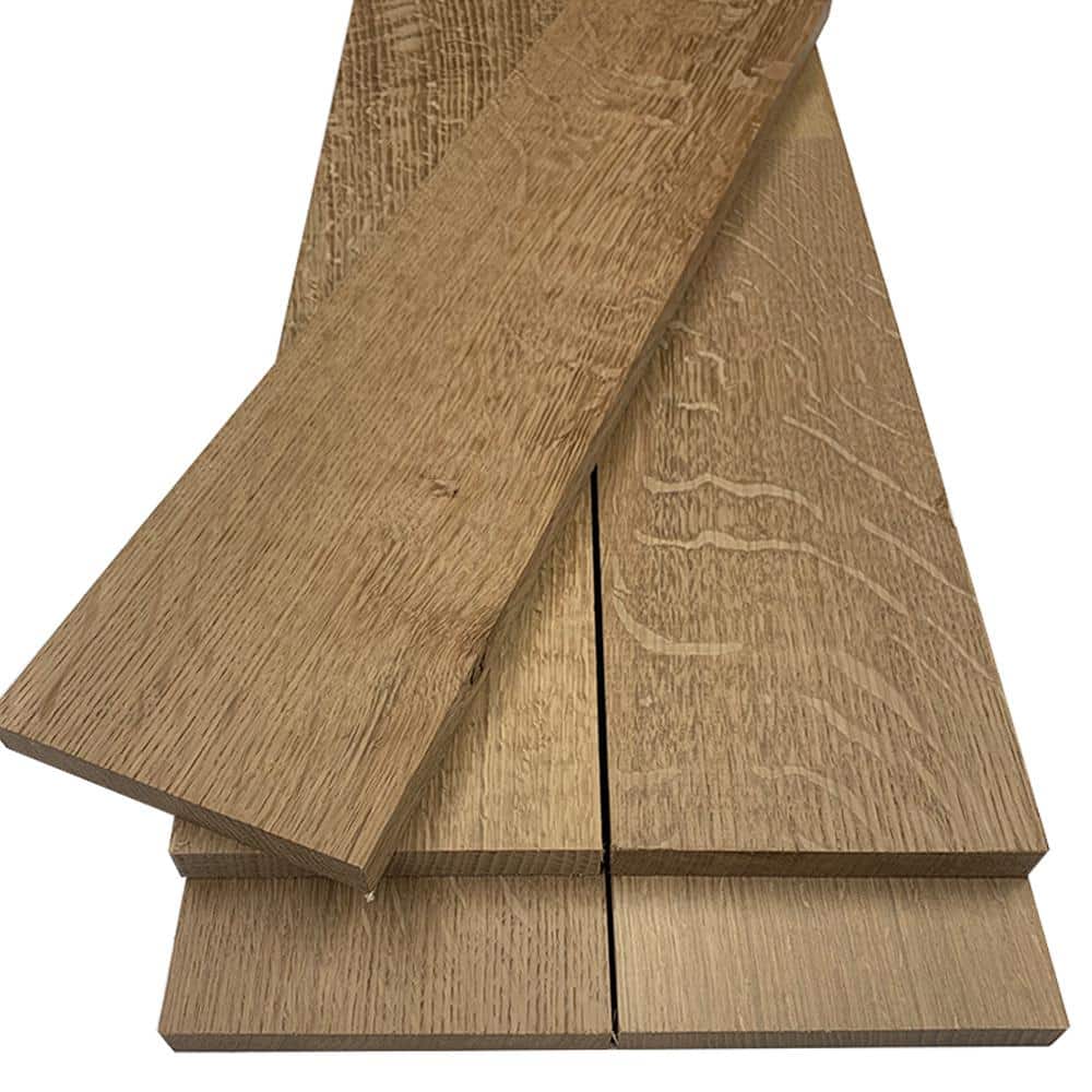 Swaner Hardwood 1 in. x 6 in. x 8 ft. Rift and Quartered Sawn White Oak S4S Board (2-Pack) (1)