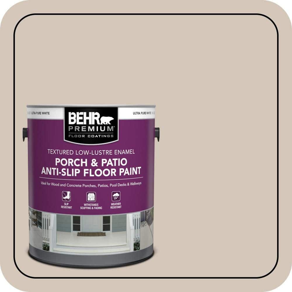 BEHR PREMIUM 1 gal. #MQ2-50 Gravelstone Textured Low-Lustre Enamel Interior/Exterior Porch and Patio Anti-Slip Floor Paint (1)
