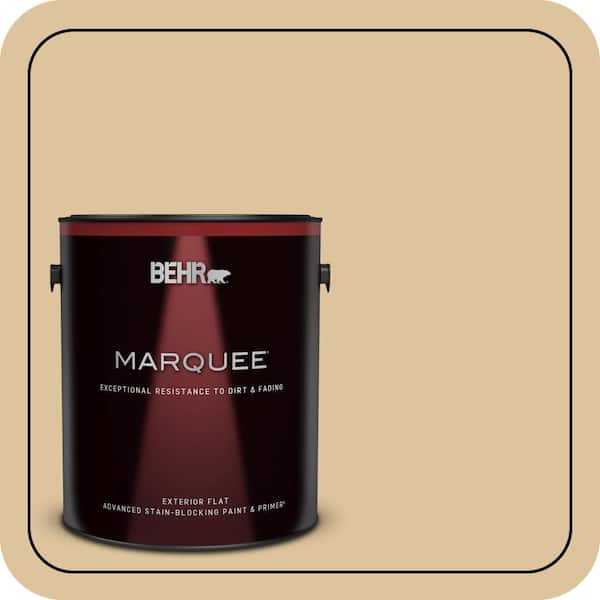 BEHR MARQUEE 1 gal. #S300-3 Almond Cookie Flat Exterior Paint & Primer (2)