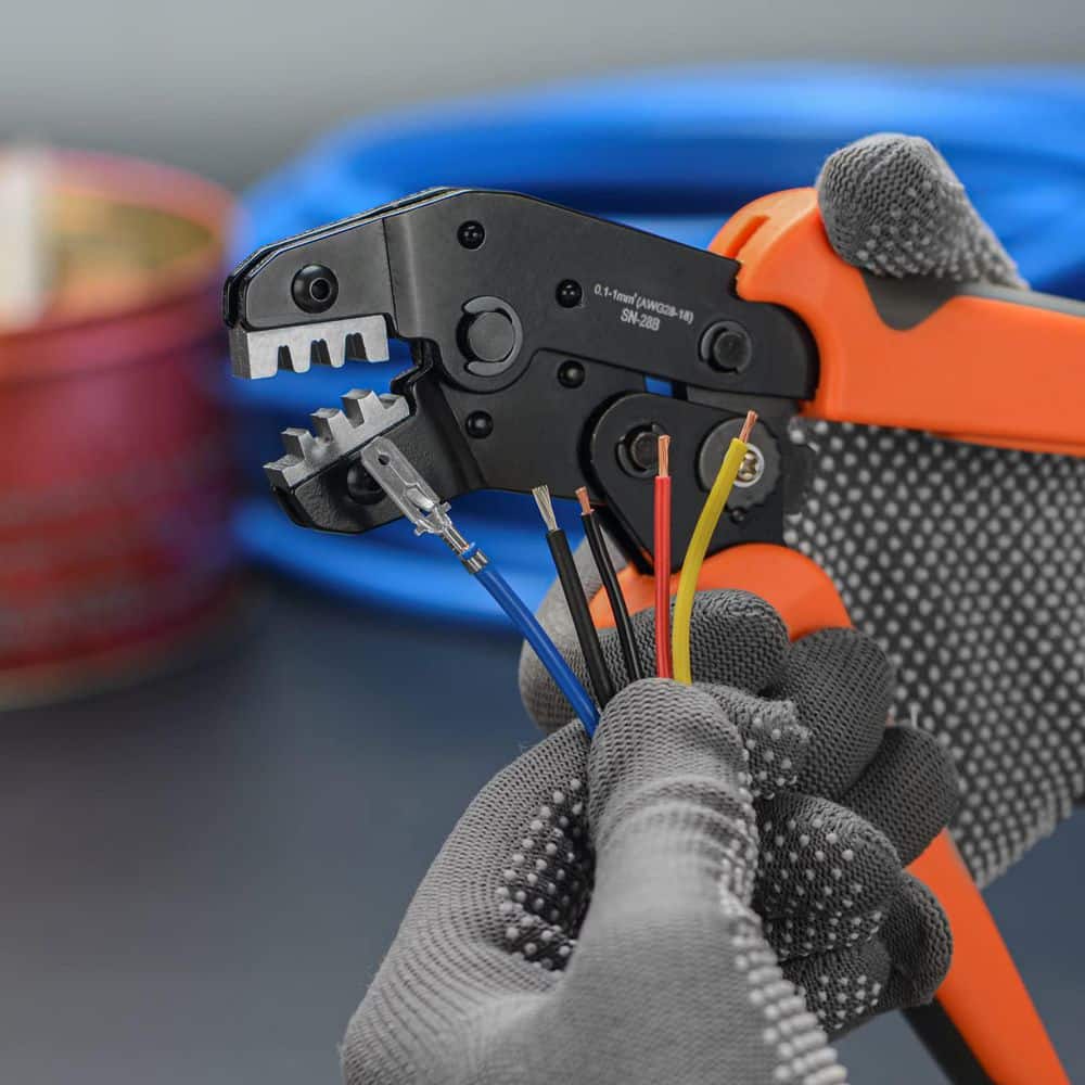 Unbranded Open Barrel Crimping Tool for AWG 28-18 Non-Insulated Terminals, 3.96mm 2.54mm 2.5mm Pitch, JST Dupont Connectors (3)