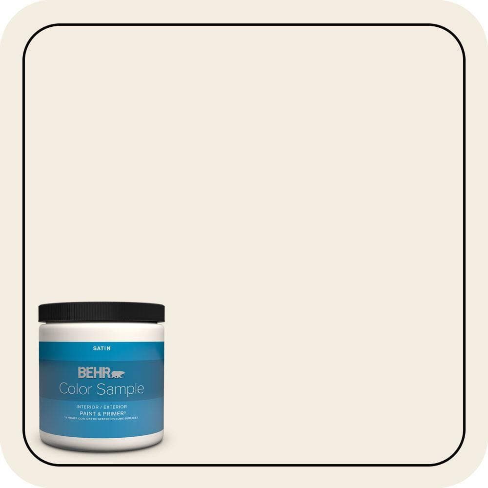 BEHR PREMIUM PLUS 8 oz. #PPU5-09 Bleached Linen Satin Enamel Interior/Exterior Paint & Primer Color Sample