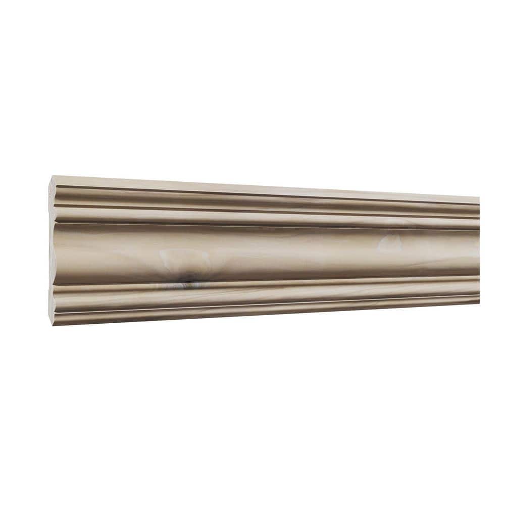 Ornamental Mouldings . 75 in. D x 5.25 in. W x 92 in. L Unfinished Poplar Wood Wexford Crown Moulding (1)