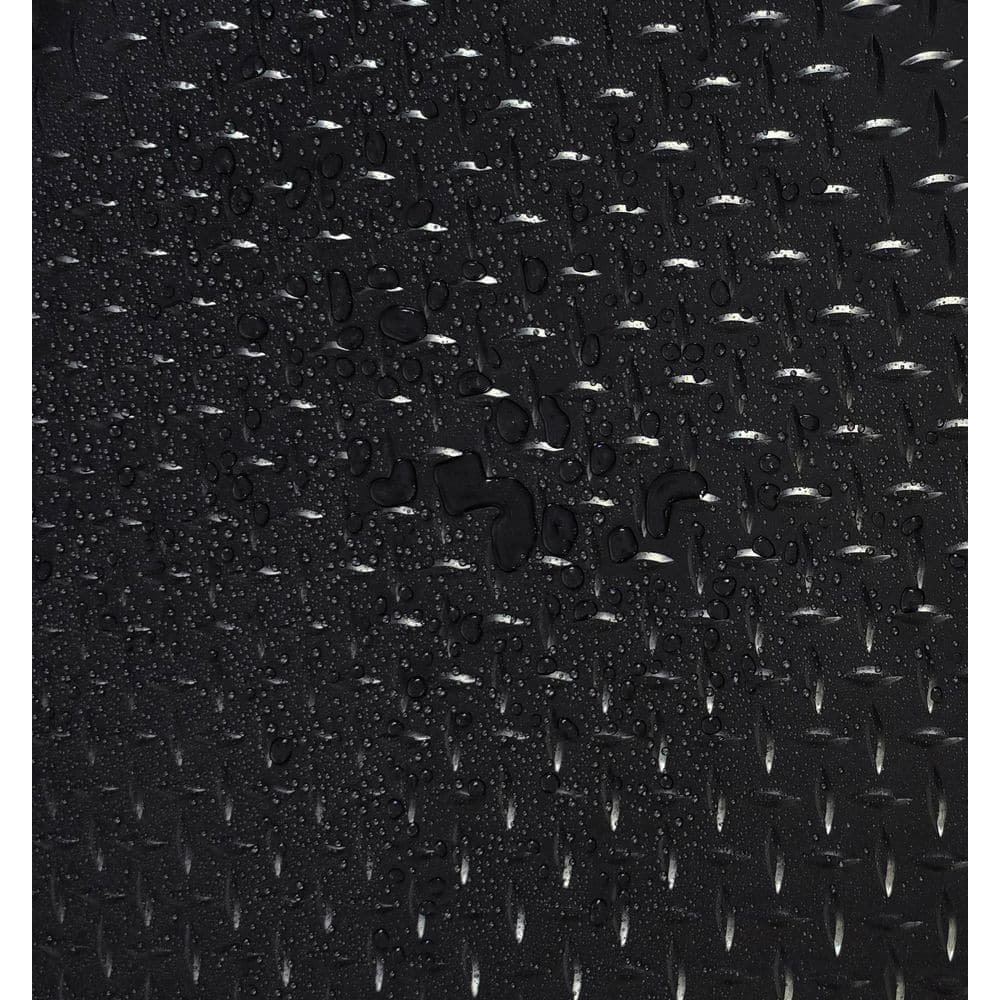 HUSKY Vinyl Garage Flooring Roll Black with Diamond Plate Texture PVC 36 in. x 64 in (2)