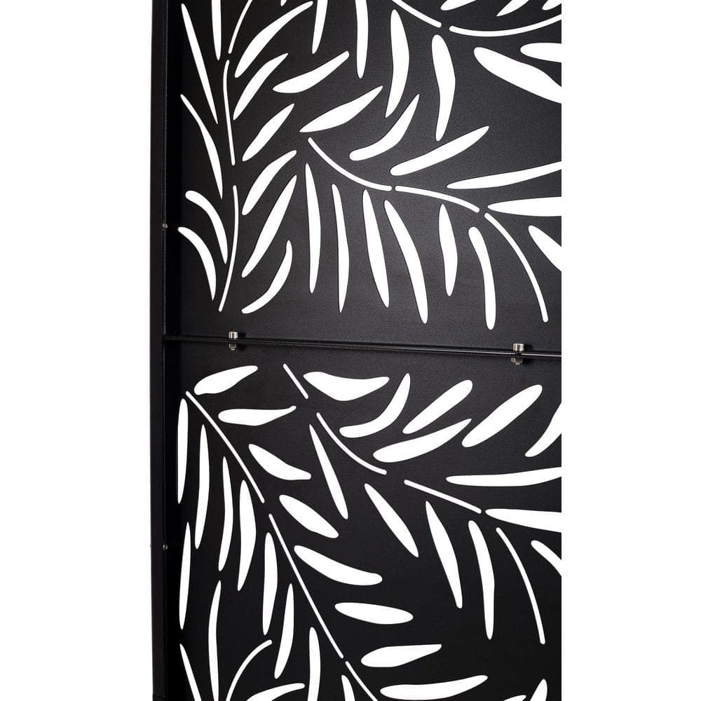 Staykiwi 76 in. H x 48 in. W Black Steel Outdoor Privacy Fence Screen for Deck Balcony Patio (3)