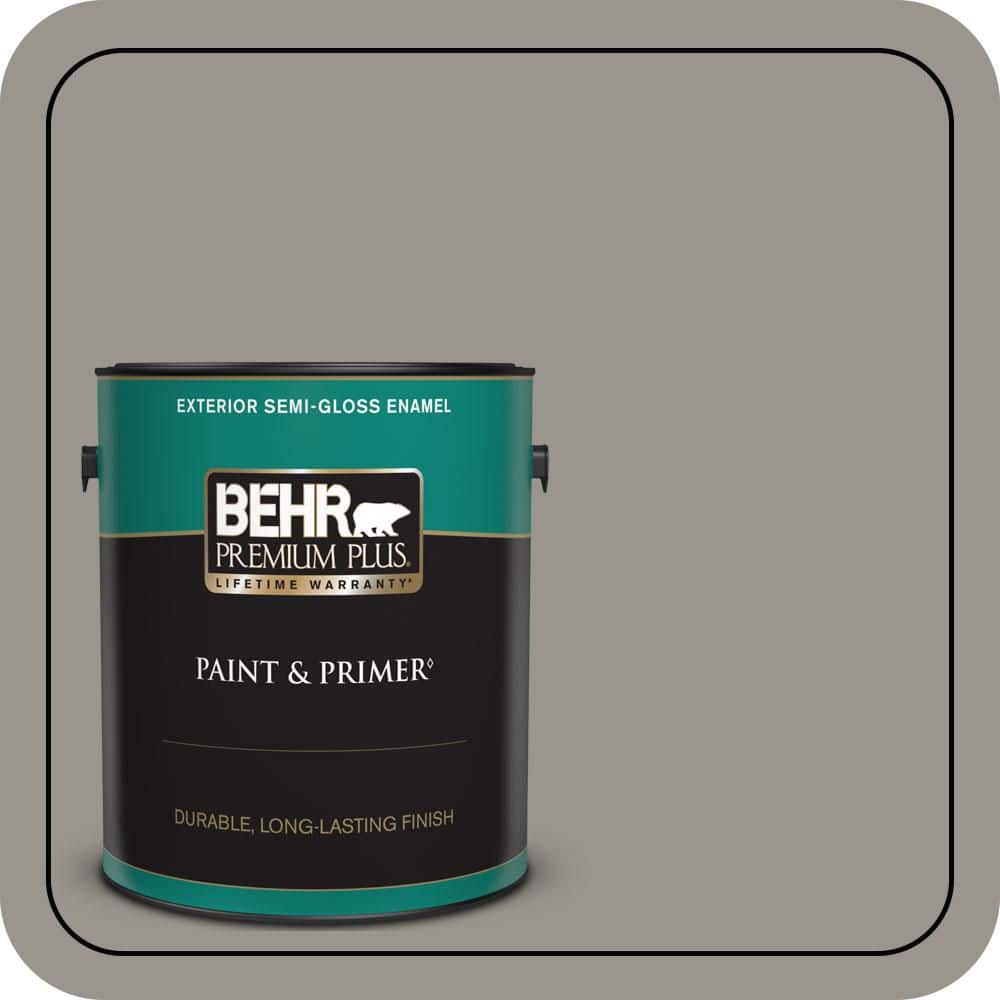 BEHR PREMIUM PLUS 1 gal. #N360-4 Battleship Gray Semi-Gloss Enamel Exterior Paint & Primer