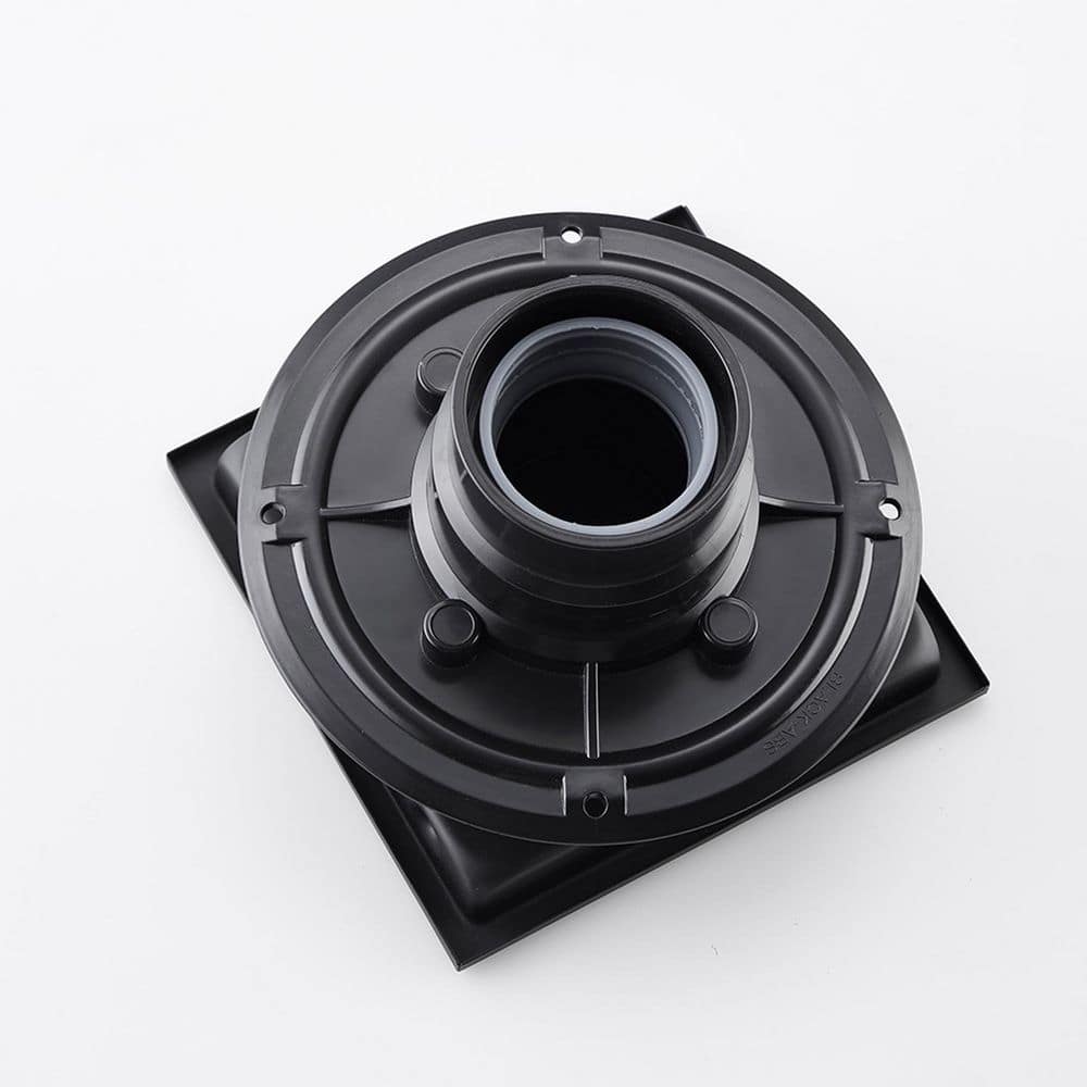 Satico 6 in. Square Stainless Steel Shower Floor Drain with Flange in Matte Black (3)