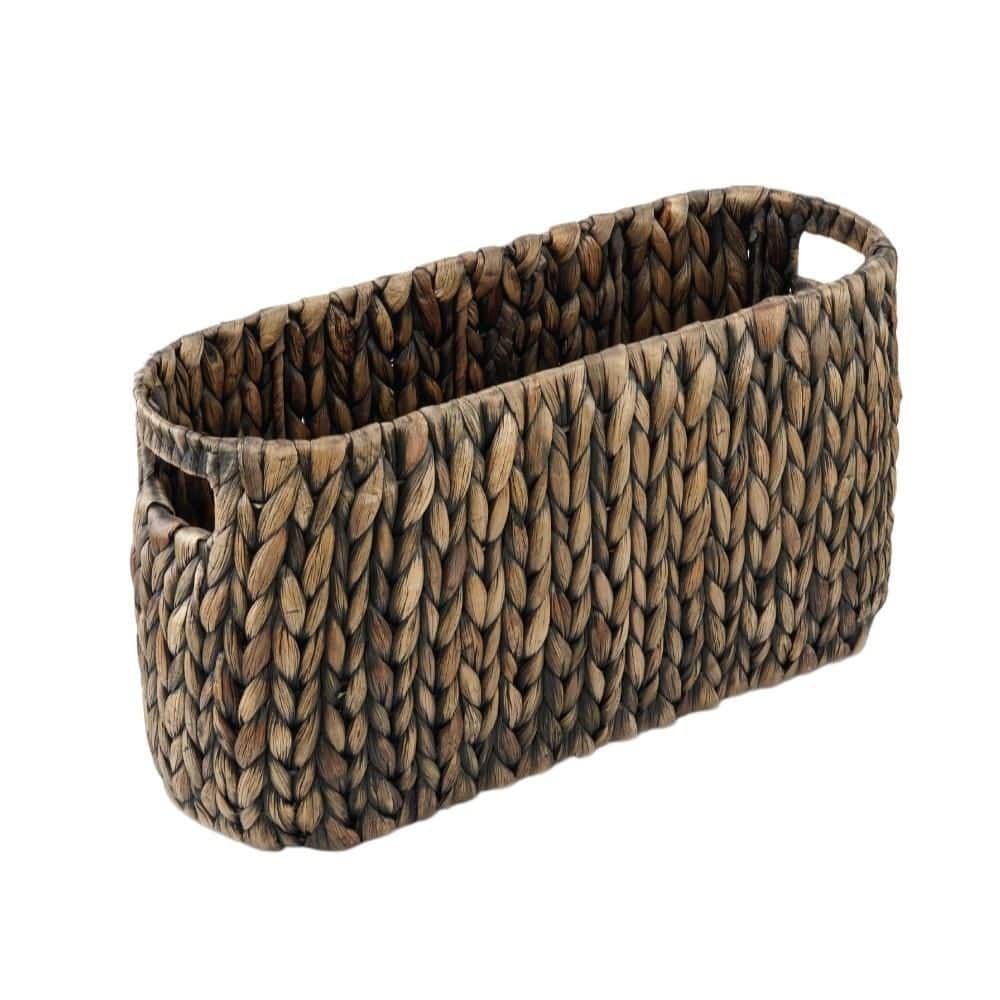 Numhew Rattan Toilet Paper Storage Basket with Storage for Up to 8 Rolls, Bathroom Accessory for Coastal Bathroom Decor, Brown (1)