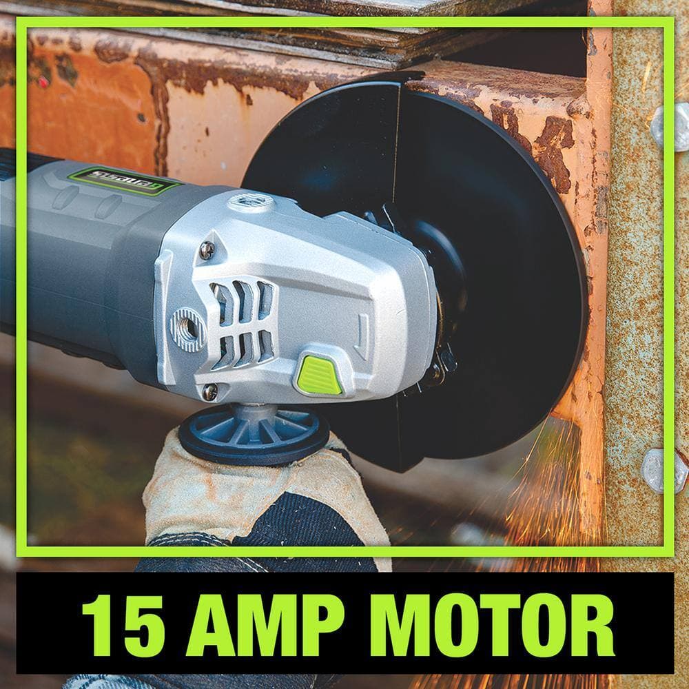 GENESIS 15 Amp 7 in. 8,500 RPM Corded Angle Grinder with 3-Position Side Handle, 1 Grinding Wheel and Wheel Guard (2)