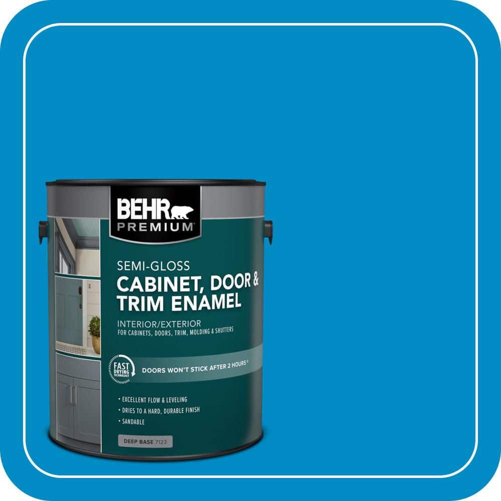 BEHR PREMIUM 1 gal. #MQ4-57 Celebration Blue Semi-Gloss Enamel Interior/Exterior Cabinet, Door & Trim Paint