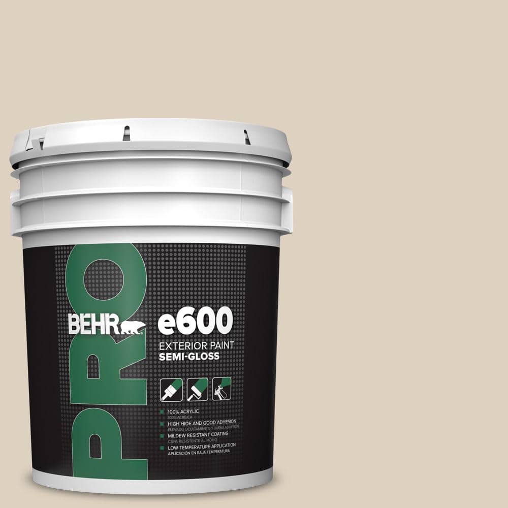 BEHR PRO 5 gal. #PPU7-10 Roman Plaster Semi-Gloss Acrylic Exterior Paint