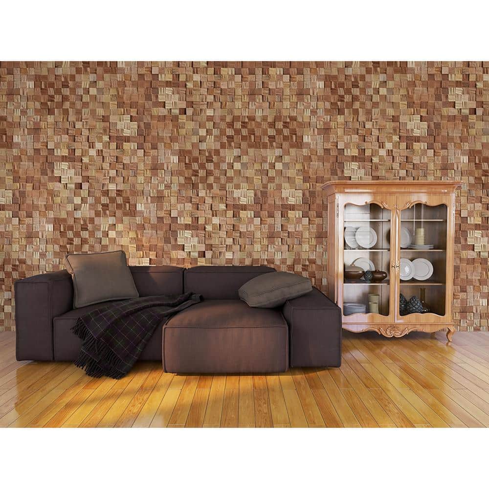 Wallscapes 1 in. x 14 in. x 1 ft., Americano Meranti Cube Square Edge Hardwood Boards (8-Pack, 11. 16 sq. ft.) (3)