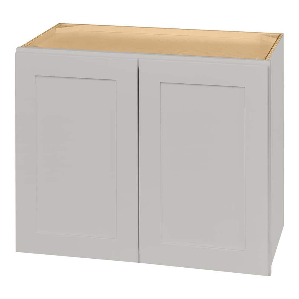 Hampton Bay Avondale 30 in. W x 15 in. D x 24 in. H Ready to Assemble Plywood Shaker Wall Bridge Kitchen Cabinet in Dove Gray