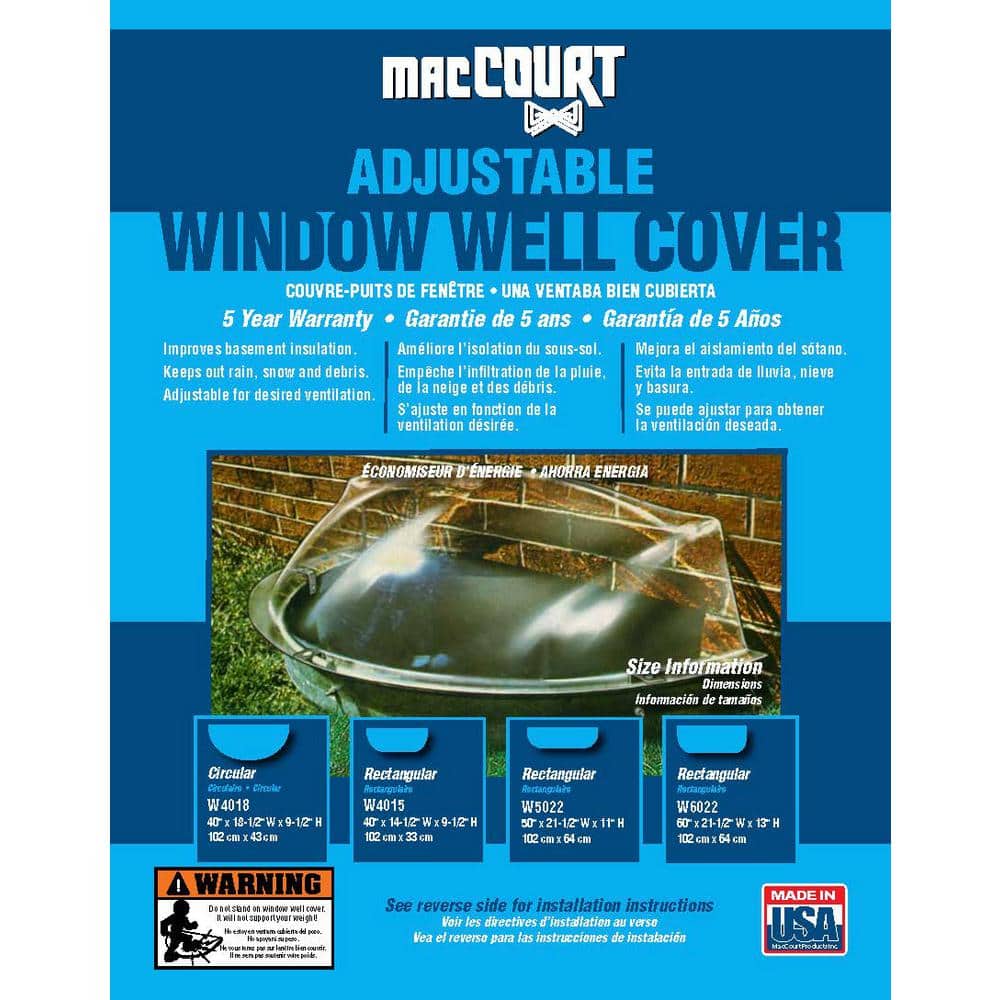 MacCourt 50 in. x 11 in. Polyethylene Elongated Bubble Window Well Cover (2)