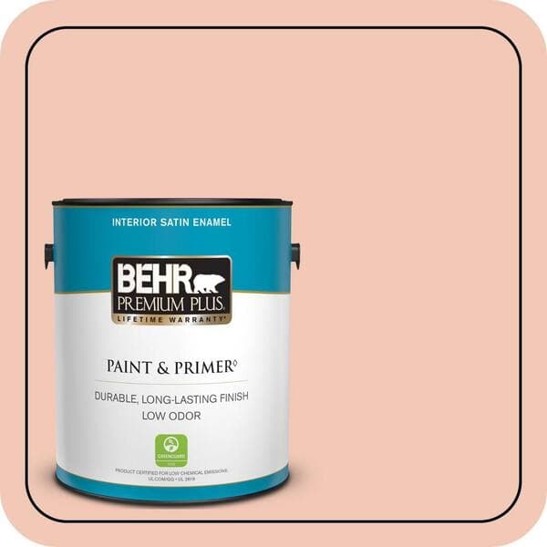 BEHR PREMIUM PLUS 5 gal. #M190-2 Everblooming Semi-Gloss Enamel Low Odor Interior Paint & Primer (2)