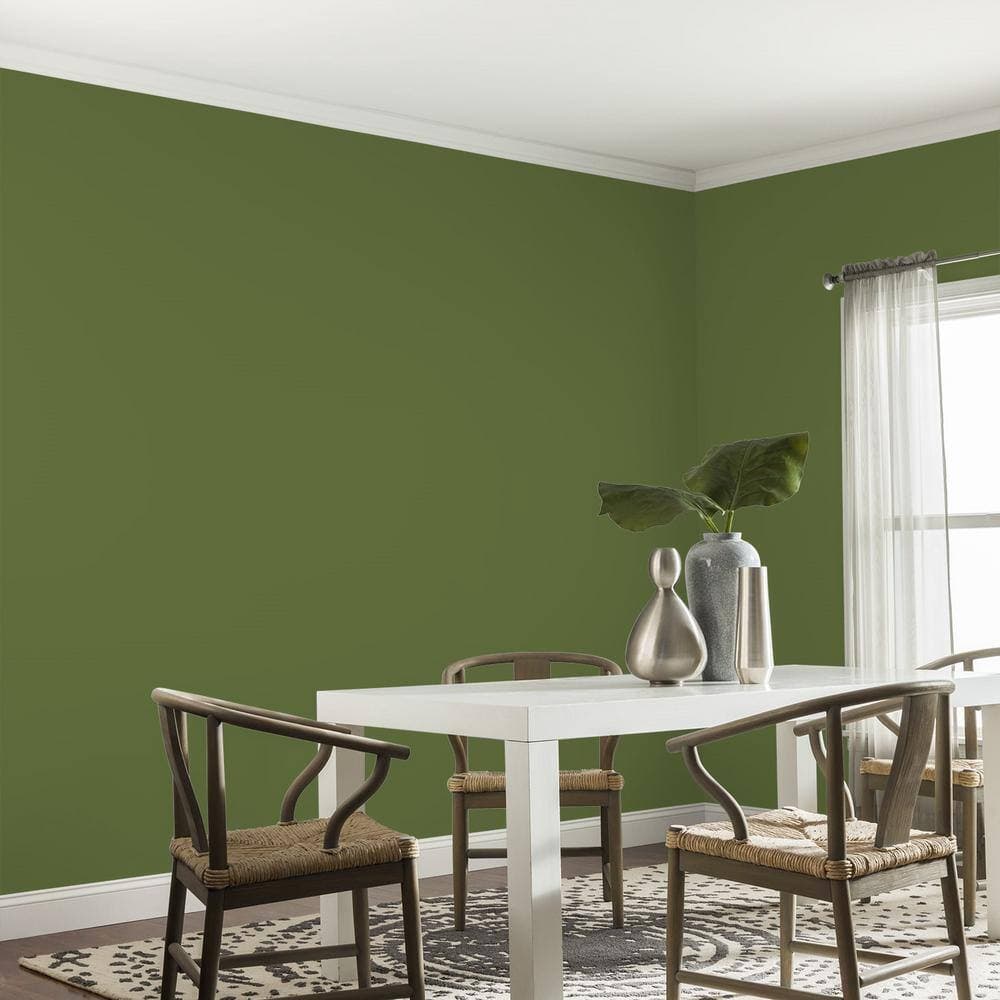 Glidden Diamond 1 gal. PPG1121-7 Globe Artichoke Satin Interior Paint with Primer (4)