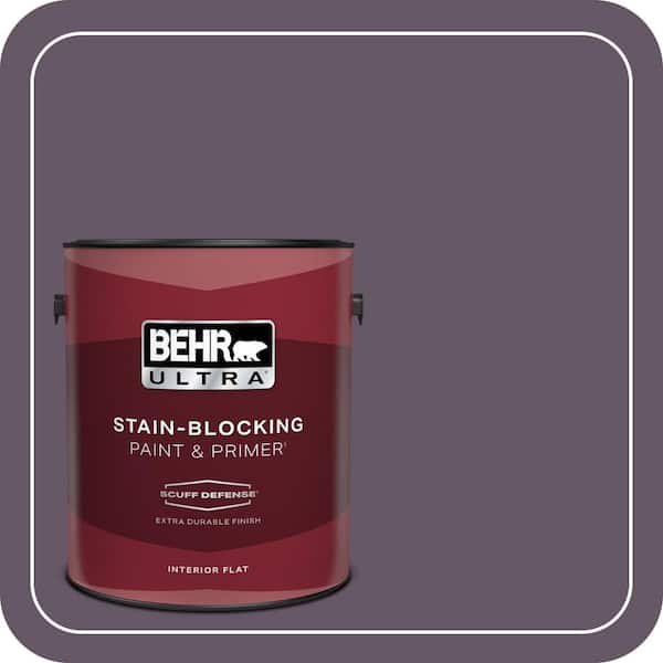 BEHR ULTRA 1 gal. #PPU17-05 Preservation Plum Extra Durable Flat Interior Paint & Primer (2)