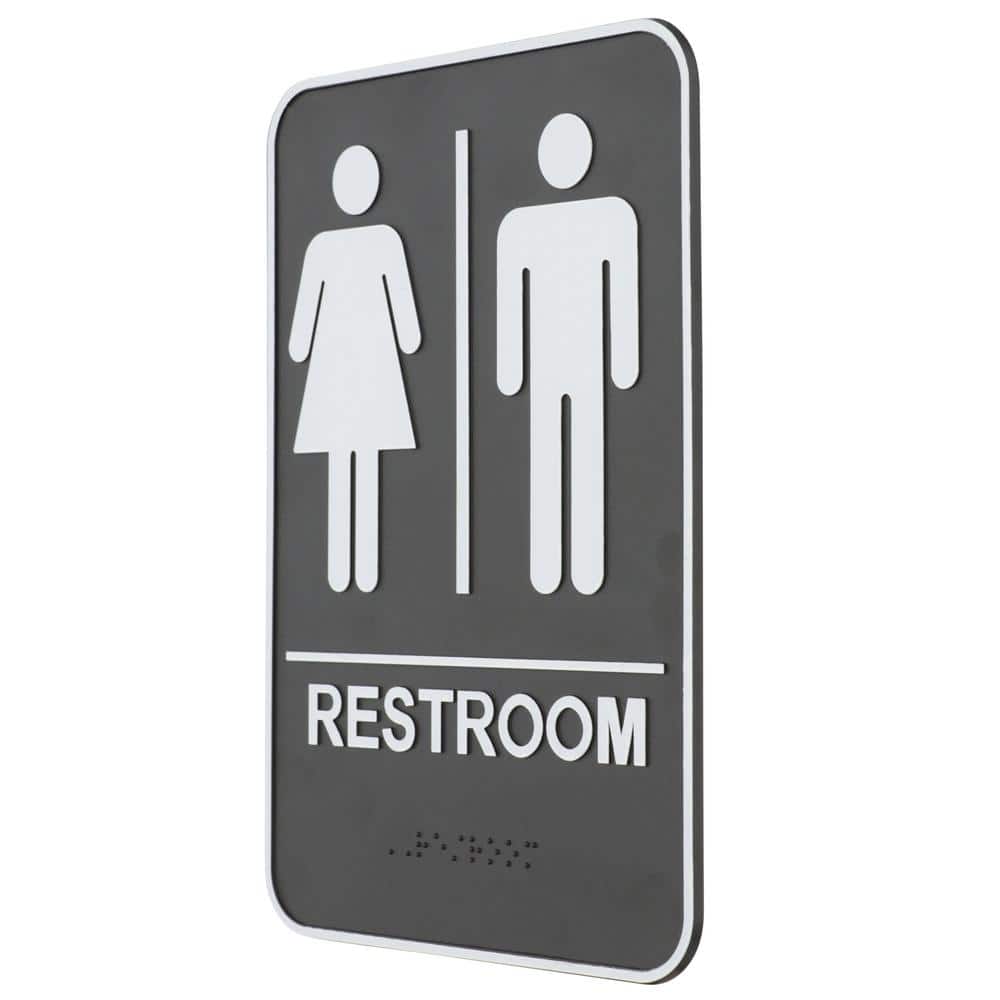 Everbilt 9 in. x 6.5 in. Unisex Restroom ADA Braille Sign (2)