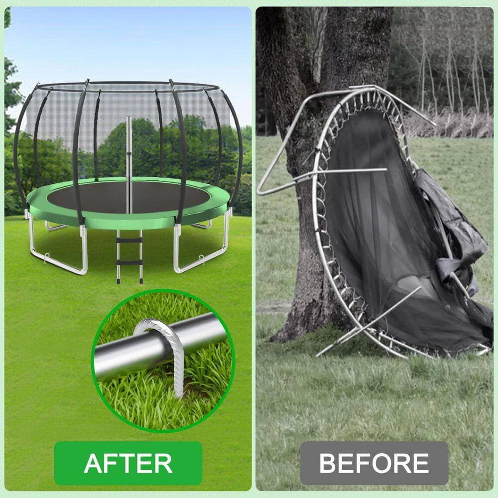 Laybus 16-Pack 16 in. 3/8 in. Dia Heavy Duty U-Shaped Rebar Tent Fence Stake, Wind Stakes for Trampoline Tie Down Anchor Kit (3)