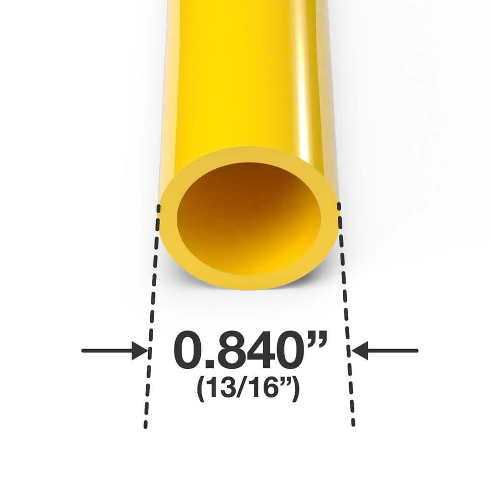 Formufit 1/2 in. x 5 ft. Furniture Grade Schedule 40 PVC Pipe in Yellow (2-Pack) (2)