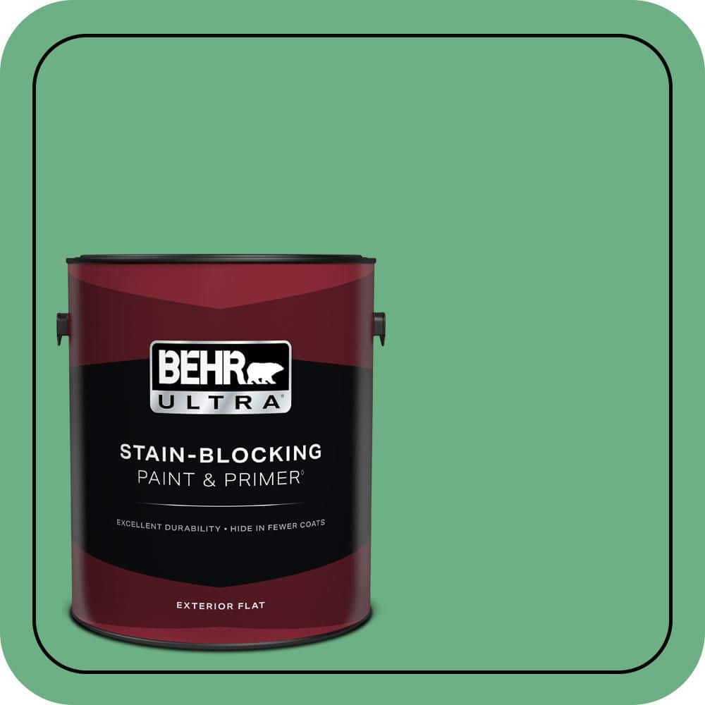 BEHR ULTRA 1 gal. #P410-5 Lily Pads Flat Exterior Paint & Primer