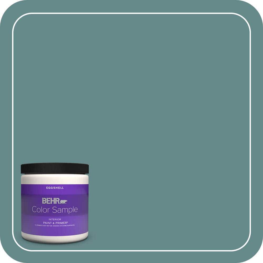 BEHR PREMIUM PLUS 8 oz. #S440-5 Tasmanian Sea Eggshell Enamel Interior Paint & Primer Color Sample