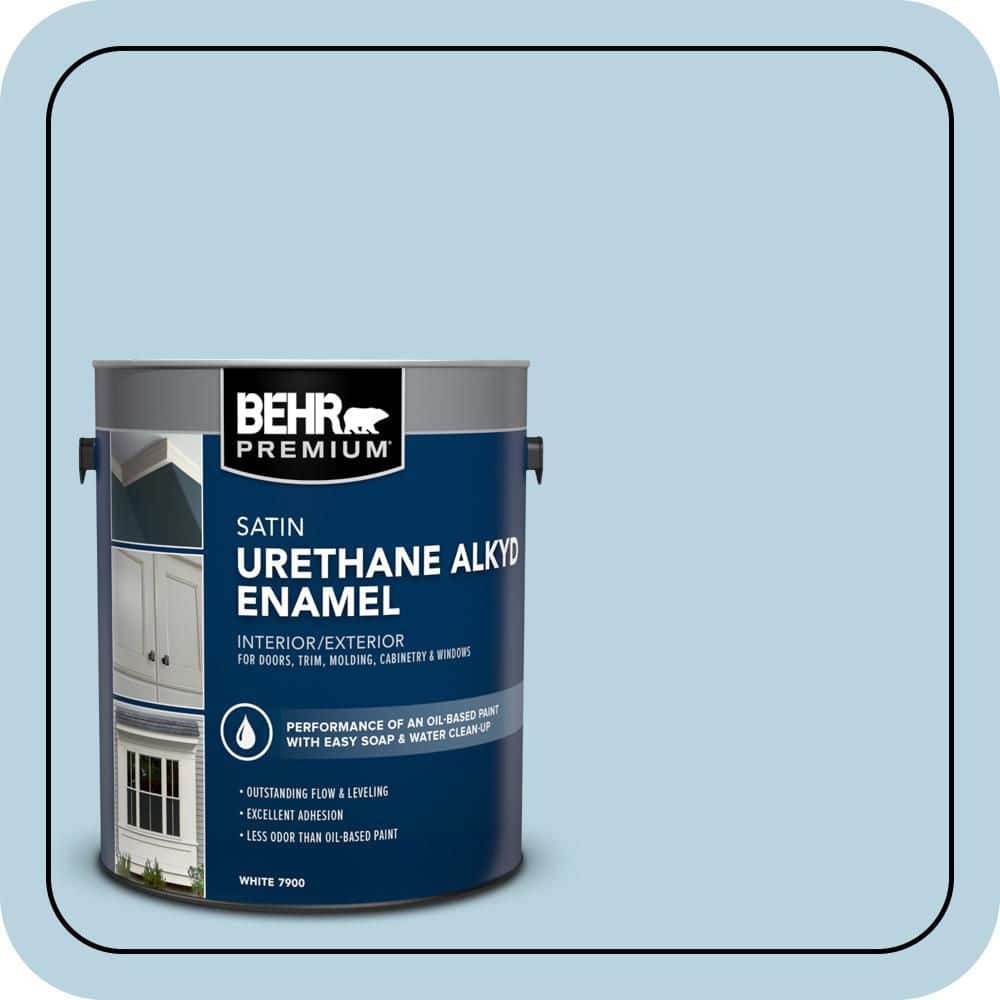 BEHR PREMIUM 1 gal. #PPU14-16 Millstream Urethane Alkyd Satin Enamel Interior/Exterior Paint