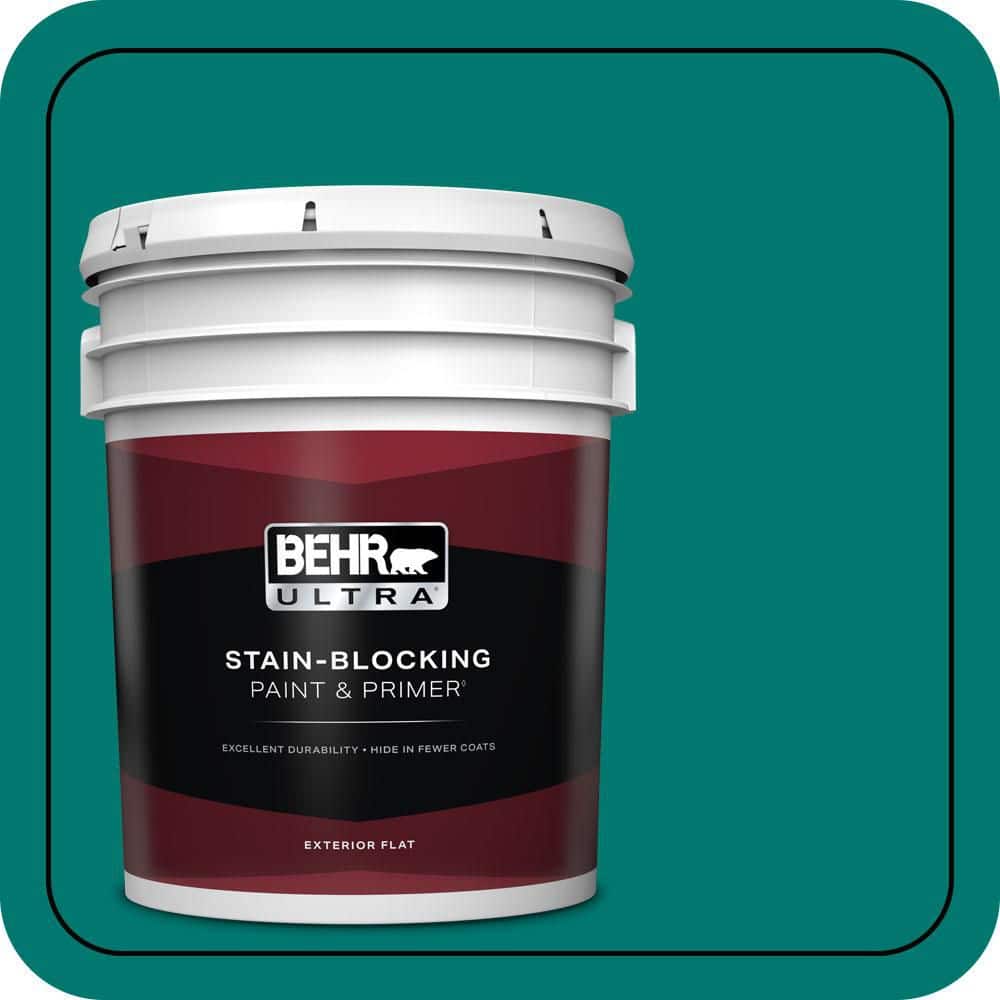 BEHR ULTRA 5 gal. #490B-7 Mermaid Harbor Flat Exterior Paint & Primer