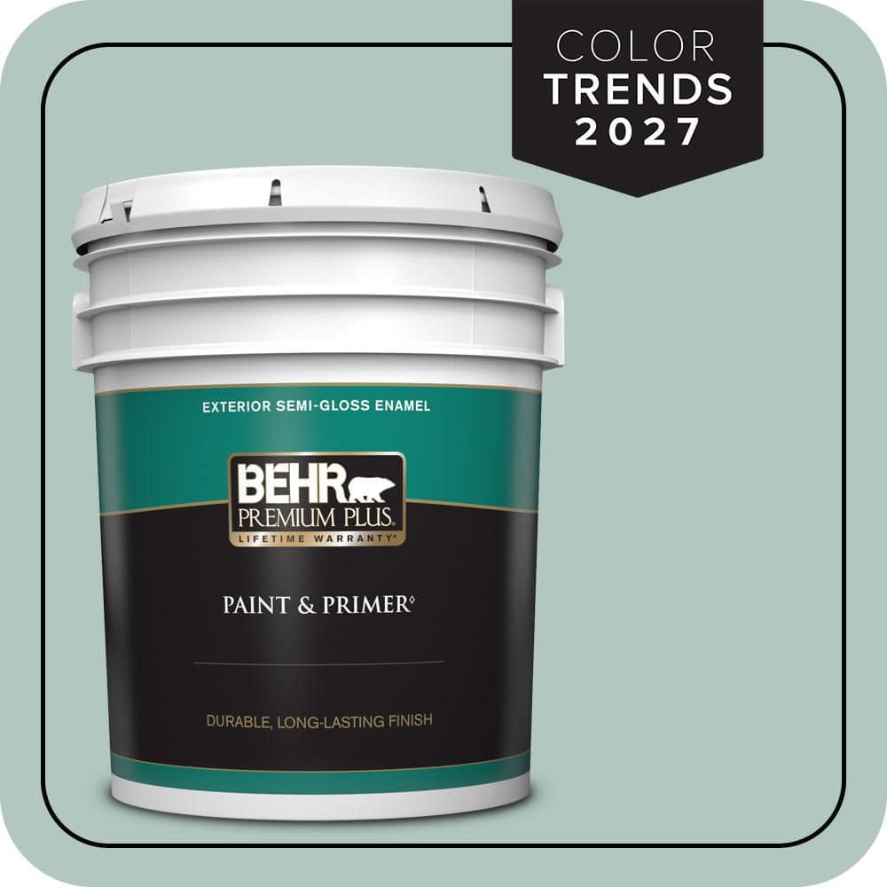 BEHR PREMIUM PLUS 5 gal. #S430-2 Fresh Tone Semi-Gloss Enamel Exterior Paint & Primer