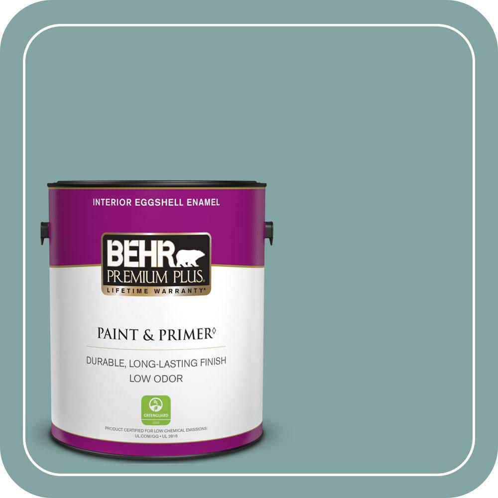 BEHR PREMIUM PLUS 1 gal. #MQ6-07 Schooner Eggshell Enamel Low Odor Interior Paint & Primer