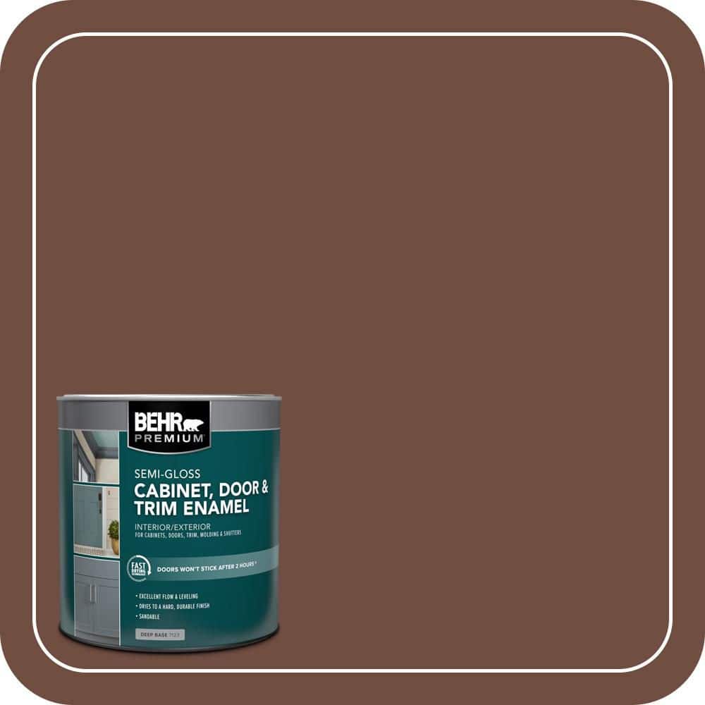 BEHR PREMIUM 1 qt. #N160-7 Brown Velvet Semi-Gloss Enamel Interior/Exterior Cabinet, Door & Trim Paint