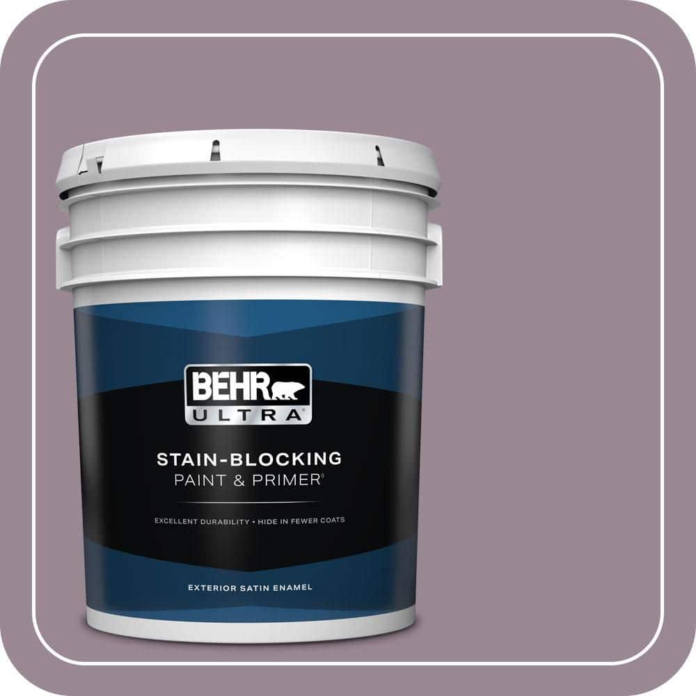 BEHR ULTRA 5 gal. #690F-5 Purple Mauve Satin Enamel Exterior Paint & Primer