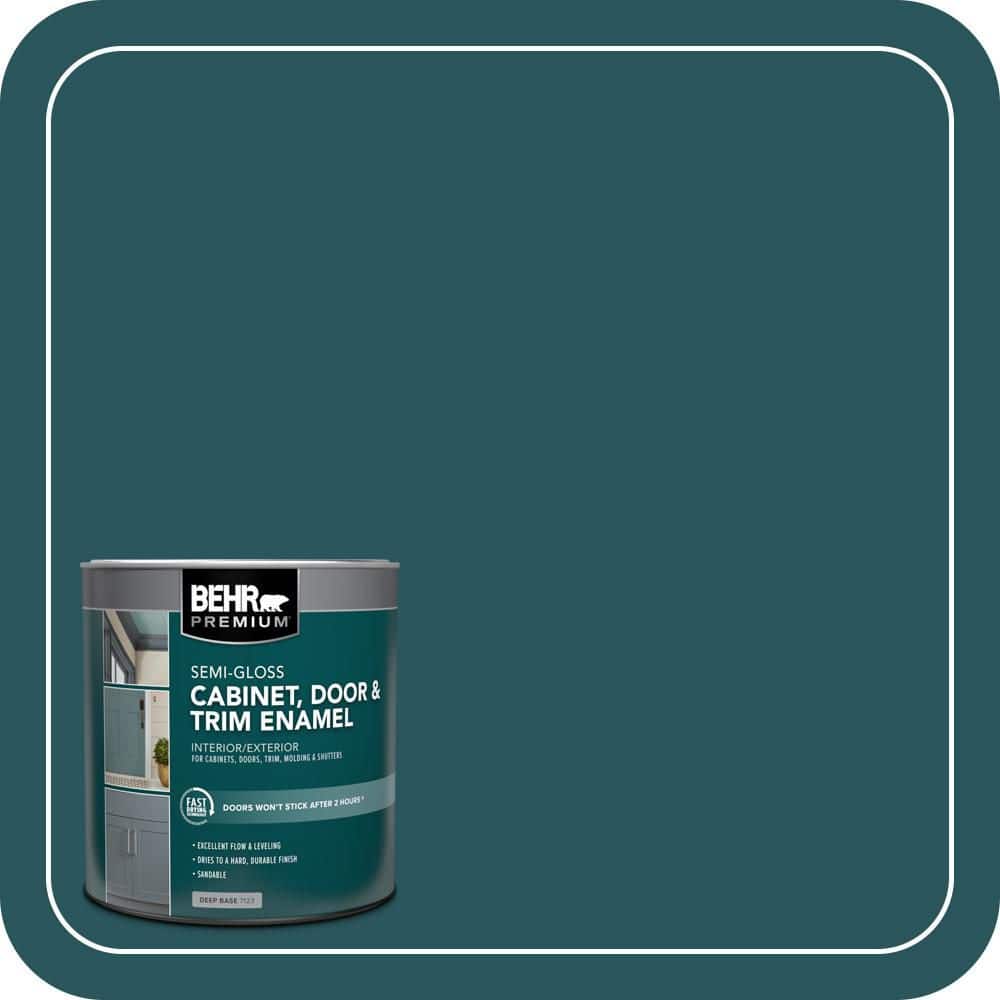 BEHR PREMIUM 1 qt. #MQ6-01 Ocean Abyss Semi-Gloss Enamel Interior/Exterior Cabinet, Door & Trim Paint