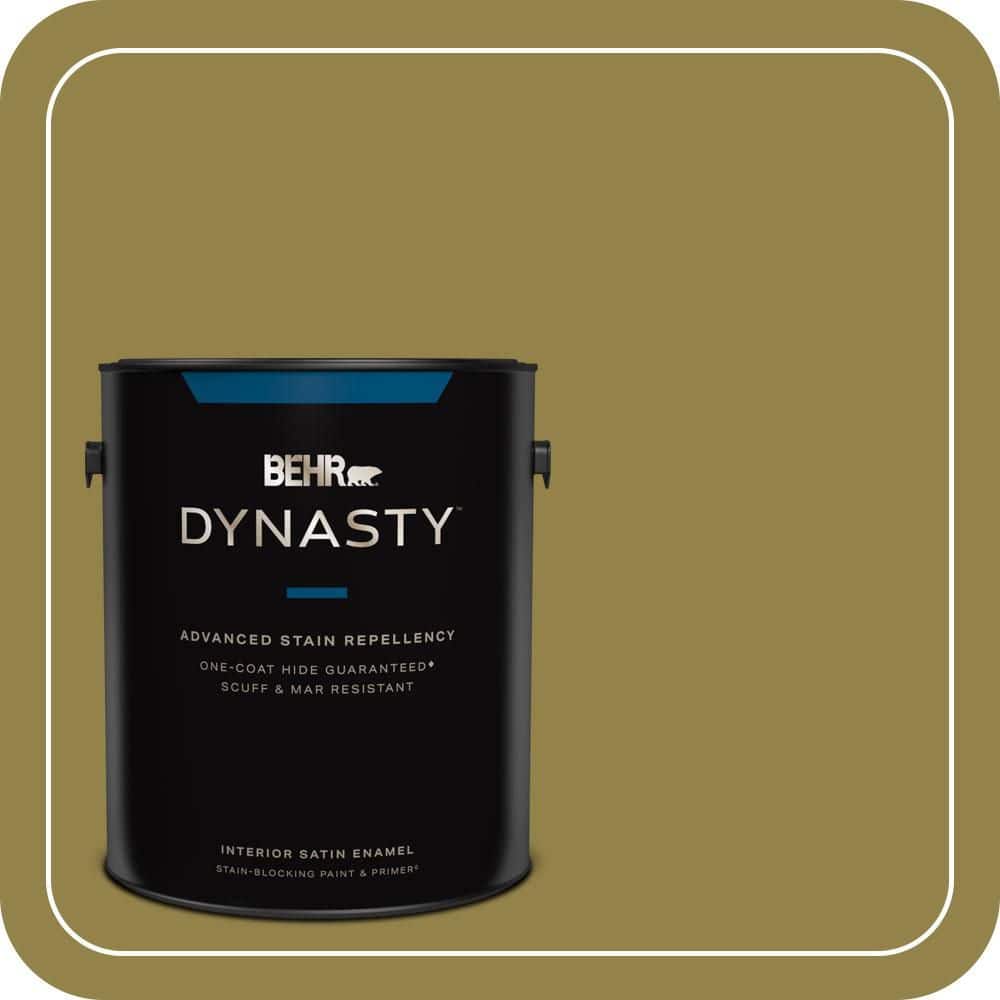 BEHR DYNASTY 1 gal. #PPU9-02 Lucky Bamboo Satin Enamel Interior Stain-Blocking Paint & Primer