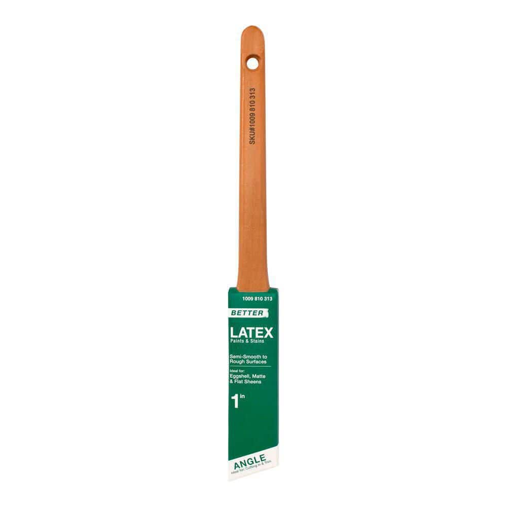 PRIVATE BRAND UNBRANDED Better 1 in. Polyester Thin Angled General Purpose Brush For use with Latex Paints and Stains