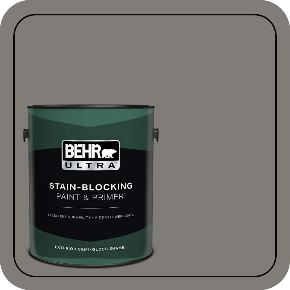 BEHR ULTRA 1 gal. #PPU24-21 Greyhound Semi-Gloss Enamel Exterior Paint & Primer
