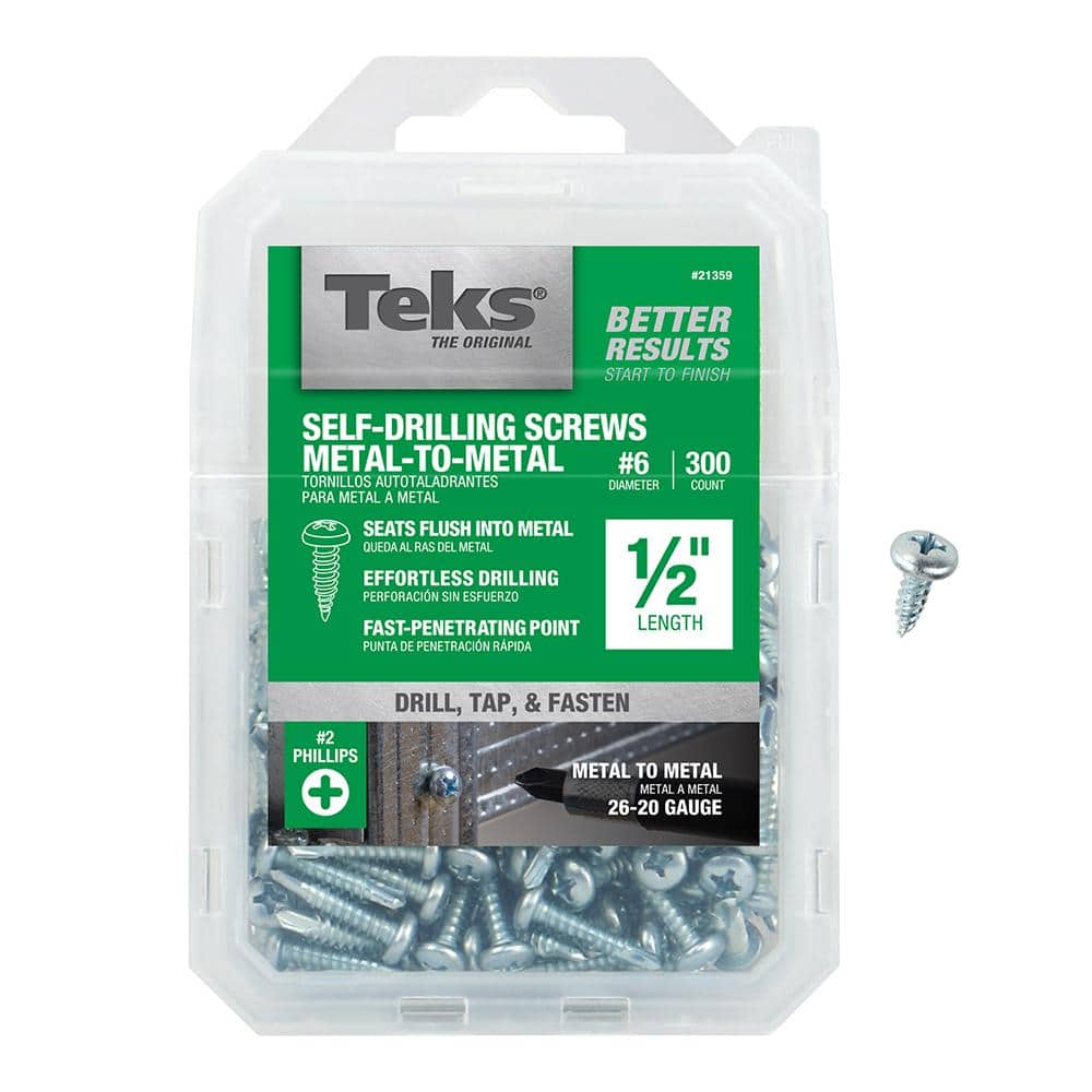 Teks #6-18 x 1/2 in. Phillips Pan-Head Sharp Point Screw (300-Pack)
