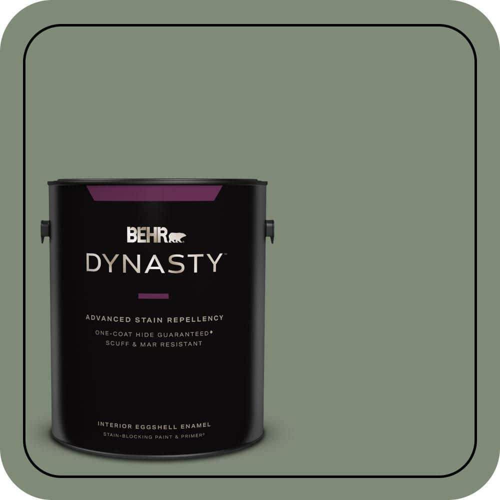 BEHR DYNASTY 1 gal. #N400-5 Thai Basil One-Coat Hide Eggshell Enamel Interior Stain-Blocking Paint & Primer