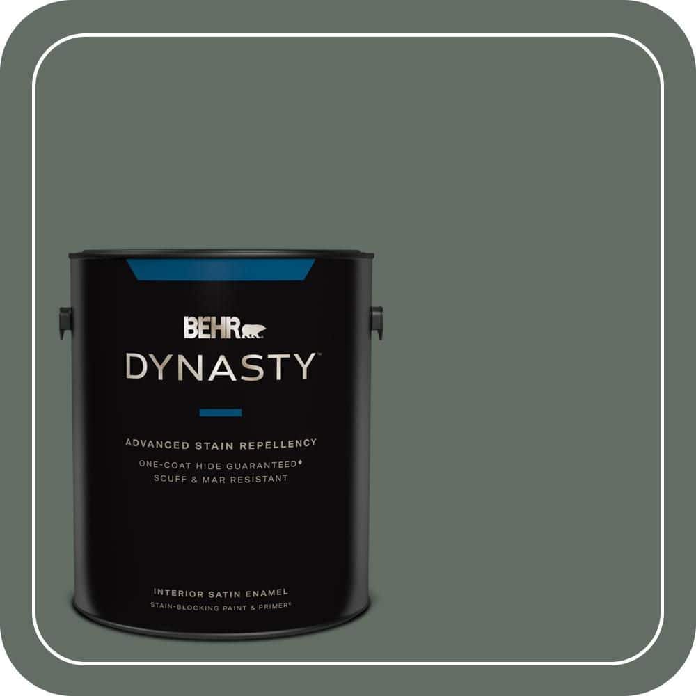BEHR DYNASTY 1 gal. #700F-6 Dense Shrub Satin Enamel Interior Stain-Blocking Paint & Primer