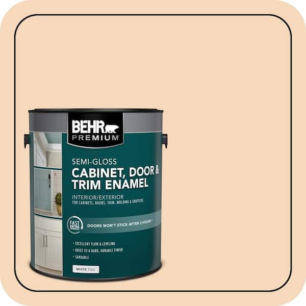 BEHR PREMIUM 1 gal. #PPU4-11 Porcelain Peach Semi-Gloss Enamel Interior/Exterior Cabinet, Door & Trim Paint (2)