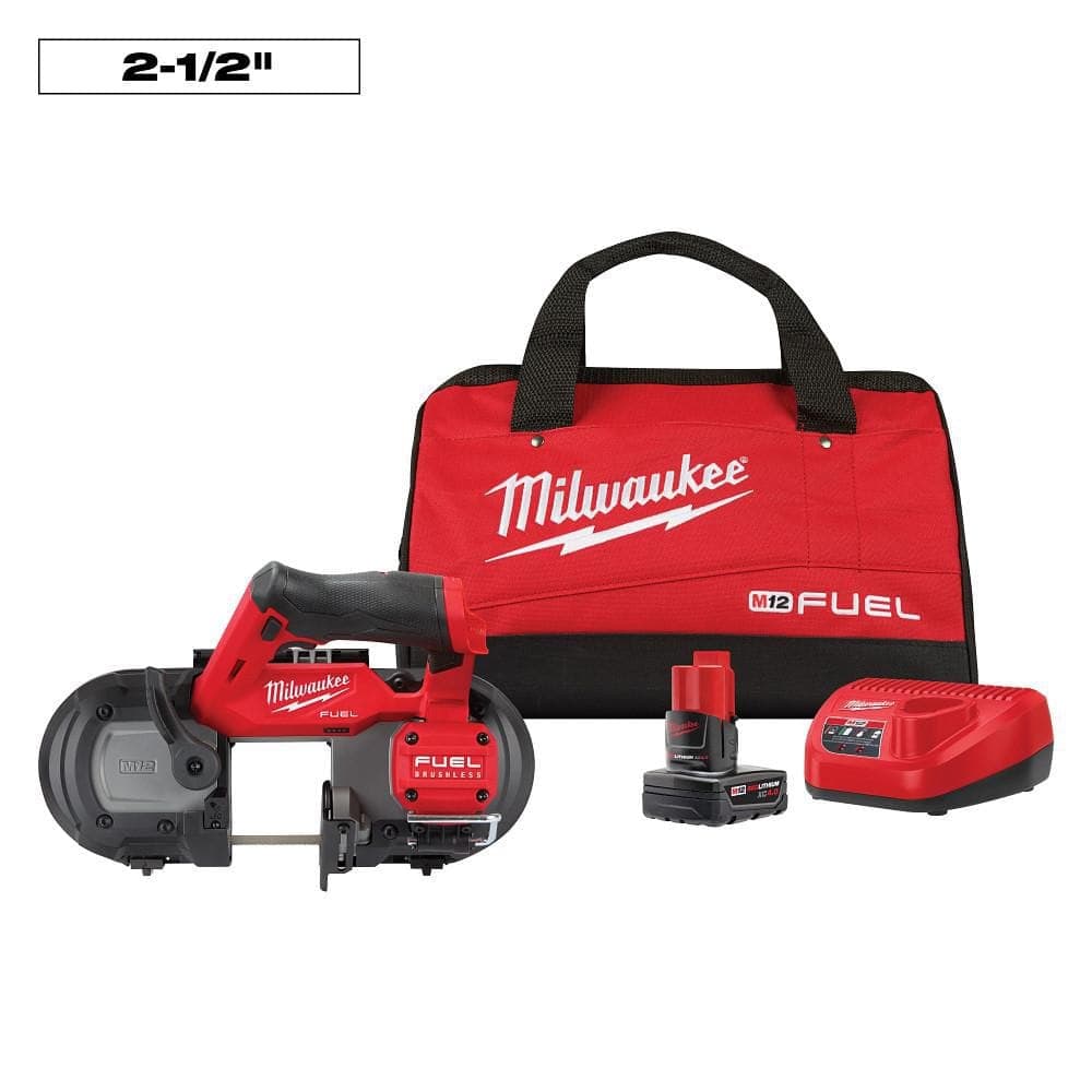 Milwaukee M12 FUEL 12V Lithium-Ion Cordless Compact Band Saw XC Kit with (4) Band Saw Blades (1)