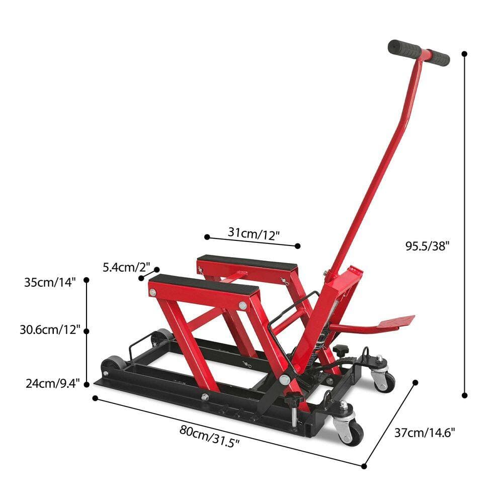 maocao hoom Hydraulic Motorcycle Lift Jack, 1500 lbs. Capacity, ATV Scissor Lift Jack Portable Motorcycle Lift Table with 4-Casters (3)